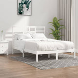 Bed Frame without Mattress White Solid Wood 140x190 cm 3105776