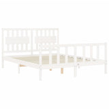 Bed Frame without Mattress White King Size Solid Wood Pine 3192432