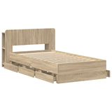 Bed Frame with Storage Sonoma Oak 80 x 200 cm Engineered Wood 3433917