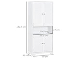 MDF Freestanding 6-Tier Bathroom Storage Cabinet White UK T3398P343464