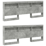 Storage Headboard Concrete grey 180 cm Engineered wood 3335512