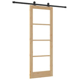 Sliding Door ORKDAL Natural and Black 78 x 211 cm 3331993