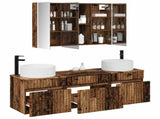 Bathroom Cabinet Set 4 pcs Old Wood 103.5 x 15.5 x 70 cm 3406669
