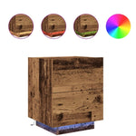 ZNTS Bedside Cabinet with LED Lights Old Wood 45x40x55 cm 863057