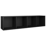 Book Cabinet/TV Cabinet Black 36x30x143 cm Engineered Wood 800145