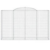 Arched Gabion Baskets 4 pcs 300x50x180/200 cm Galvanised Iron 3146775
