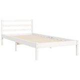 Bed Frame without Mattress White 90x200 cm Solid Wood 3195142