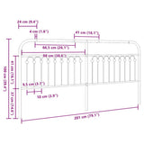 Metal Replace Headboard Black 200 cm 376638