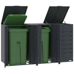 Wheelie Bin Storage for 3 Bins Anthracite 207x79x117 cm Steel 3279983