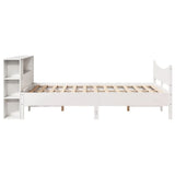 Bed Frame without Mattress White 135x190 cm Double Solid Wood Pine 3323309