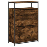 Shoe Cabinet Smoked Oak 75x34x112 Engineered Wood 840036