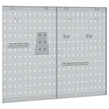 ZNTS Pegboards 2 Pack with 8 Accessories, Grey, 50x80 cm Steel 4103483