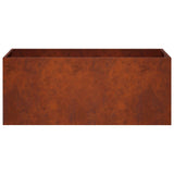 Garden Planter 2 pcs Rusty 100 x 40 x 40 cm Weathering Steel 8005259