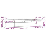 TV Cabinet with LED Lights Smoked Oak 240x35x40 cm 3152727