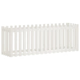Garden Raised Bed with Fence Design White 200x50x70 cm Solid Wood Pine 832513