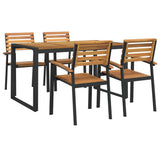 Garden Dining Set Natural Wood and Black 3155406