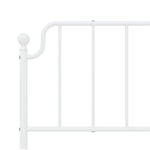 ZNTS Metal Bed Frame with Headboard and Footboard White 180x200 cm Super King 373958