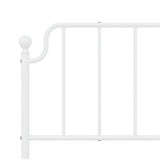 ZNTS Metal Bed Frame with Headboard and Footboard White 180x200 cm Super King 373958