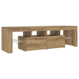 TV Cabinet with LED Lights Artisan Oak 140x36.5x40 cm Engineered Wood 856304