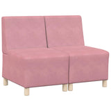 Modular Sofa Unit Armless 2 pcs Pink 55 x 74 x 82 cm Velvet 3399763