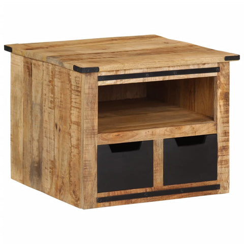 ZNTS Coffee Table with Drawers 50x50x40 cm Solid Wood Mango 374054