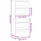 Book Cabinet Artisian Oak 80x30x189 cm Engineered Wood 3314677
