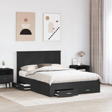 Bed Frame with Headboard Black 135 x 190 cm Engineered Wood 3411315