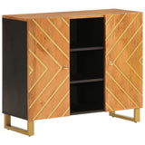 Side Cabinet Brown and Black 90x33.5x75 cm Solid Wood Mango 356811