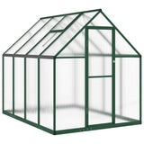 Greenhouse with Base Frame Green 224x169x195 cm Aluminium 4005835