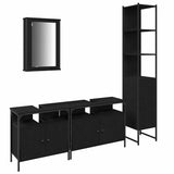 Bathroom Furniture Set 4 pcs Black Oak Engineered Wood 3334421