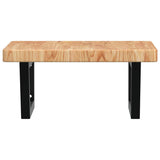 Basin Shelf Wall Mounted Steel and Solid Wood Oak 3302411