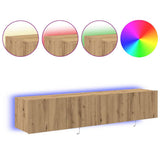 TV Wall Cabinet with LED 2 pcs Artisan Oak 80 x 35 x 31 cm 863107