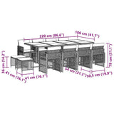 13 Piece Garden Dining Set with Cushions Brown Poly Rattan 3210801