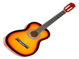 39 Inch Basswood Classical Folk Guitar Sunset Color including gig bag, spare strings, picks, capo, 59787585