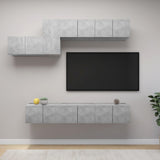 7 Piece TV Cabinet Set Concrete Grey Engineered Wood 3079149