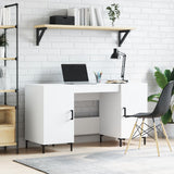 Desk White 140x50x75 cm Engineered Wood 829548