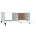 ZNTS Coffee Table White 90x50x40 cm Engineered Wood 812663