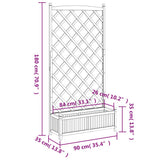 Planter with Trellis Black Solid Wood Fir 365493