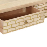 Console Table Gold 90x30x75 cm Solid Mango Wood 286505