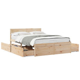 Bed Frame without Mattress 135x190 cm Double Solid Wood Pine 3282357
