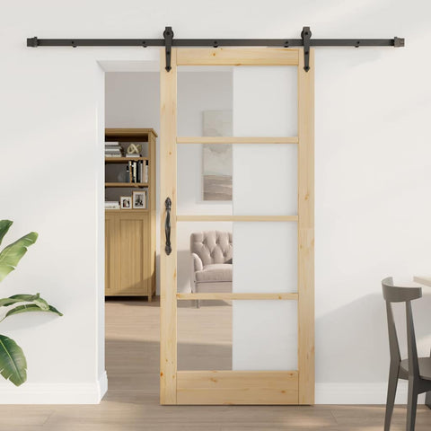 Sliding Door Manual ORKDAL Brown 78 x 202 cm Wood and metal 3332467