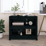 Book Cabinet Black 80x35x68 cm Solid Wood Pine 821678