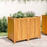 Garden Planter with Liner 100x50x75 cm Solid Wood Acacia 366445