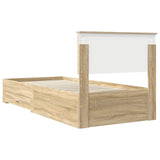 Bed Frame with Headboard Sonoma Oak 90 x 200 cm Engineered Wood 3410942