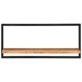 Wall Shelves 2 pcs 80x25x35 cm Solid Wood Acacia and Steel 338458