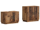2 Piece Bathroom Cabinet Set HOORN Old Wood Engineered Wood 3417637