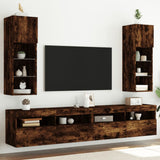 TV Cabinets with LED Lights 2 pcs Smoked Oak 30.5x30x90 cm 837010
