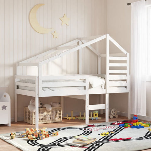 High Sleeper Bed without Mattress White 80x200 cm Solid Wood Pine 3281975