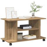 TV Cabinet with Castors Artisan Oak 80x40x45 cm Engineered Wood 855791