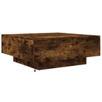 ZNTS Coffee Table with LED Lights Smoked Oak 80x80x31 cm 836592